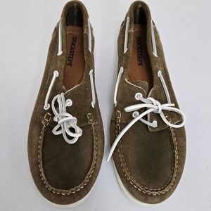 Docksteps Men's Brown Suede Boat Shoes Lace Up Casual Comfort Size 44